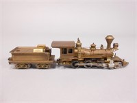 Brass Locomotive Engine and Tender Marked Japan