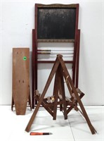 Wooden Doll Swing; Child's Ironing Board, Chalk