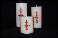 NEW - Set of 3 Candles. Sizes range from