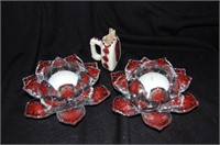 NEW - Glass Floral Shape T-Lite Holders/