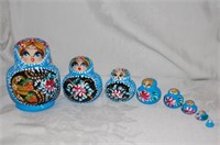 8 Blue Strawberry Nesting Dolls (Matryoshka)