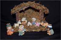 Resinated Nativity Set with Stable (10 Pieces)