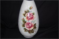 Iridescent Ceramic Rose Vase with Brocade
