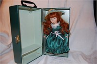 Collector Porcelain Doll in Original Carrying Case