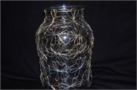 Large Glass Jar Entwined with Floral Shape
