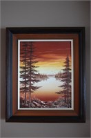"SUNSET" Oil Painting on Canvas by Artist