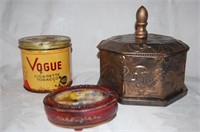 Antique Brass Octagon Can, Vogue Tobacco