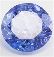 0.95cts Round Mixed Cut Blue Tanzanite IDT