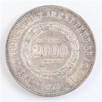 Brazil 2000 Reis Pedro II coin