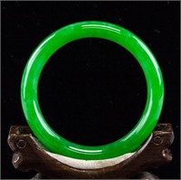 Burma Green Jadeite Carved Bangle GIA Certificate