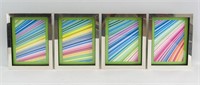 Four-Piece Set of Abstract Prints Framed
