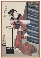 Japanese Woodblock Print with Frame