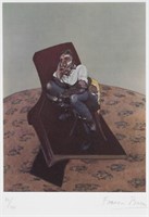 British Linocut on Paper Signed Francis Bacon