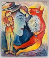 French Oil on Canvas Signed Marc Chagall