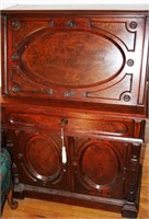 Victorian Slant Front Desk w/ Fitted Interior, Key