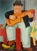 Mexican Oil on Canvas Signed Botero 87