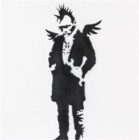 British Spraypaint on Canvas Signed Banksy 2015