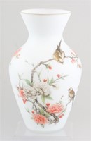 Chinese Famille Rose Hand Painted White Vase