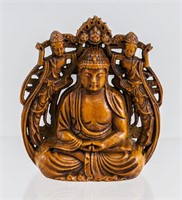 Chinese Wood Carved Buddha Figure