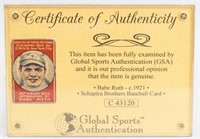 Babe Ruth GSA Certified Card