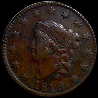 1819 Coronet Head Large Cent CLOSELY UNC
