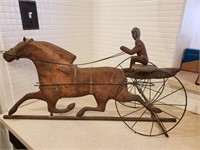 Copper Horse, Sulky & Jockey Weathervane