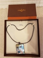 Sterling Silver and Abalone Blue Topaz necklace