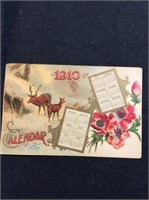 1910 calendar postcard