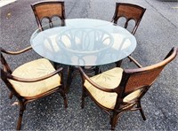 Designer Glass Top Table & 4 Chair Set
