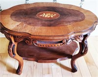 Depression Era Multi Wood Oval Table