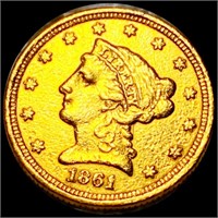 1861 $2.50 Gold Quarter Eagle LIGHTLY CIRCULATED