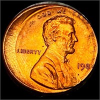 198? Lincoln Memorial Cent UNC RED 15% OFF-CENTER