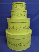SET OF 4 ROUND HAT BOXES