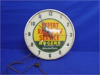 ROGERS AUTHORIZED DEALER CLOCK      AS IS