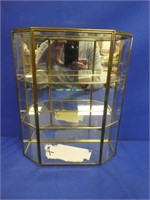 GLASS AND BRASS MINIATURE DISPLAY CASE