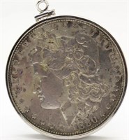 1880-P Morgan Silver Dollar Necklace Pendant