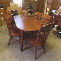 Farmhouse Dining Room Table & Pressed Back Chairs
