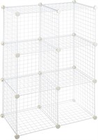 NIDB 6 Cube Grid Wire Storage Shelves, White