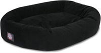 NIDB Majestic Pet 40" Black Velvet Bagel Dog Bed