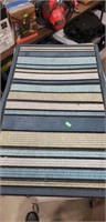 Front door mat blue and green rubber back