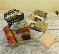 Texas poker set and puzzles