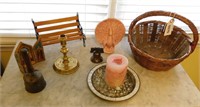 bell, candlestick, misc. items