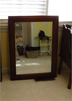 hanging square mirror wood frame