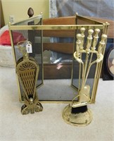 fireplace brass screens and tools