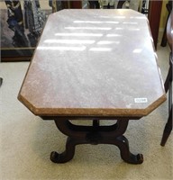 antique marble top coffee table feet damaged