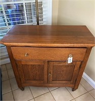 antique oak washstand with drawer