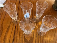 cordial etched glass stemware