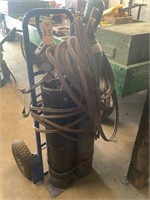 IL Mo acetylene & oxygen tanks with cart