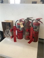 3 fire extinguishers w/2 brackets
