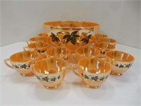 Gold Punch Bowl and Cups